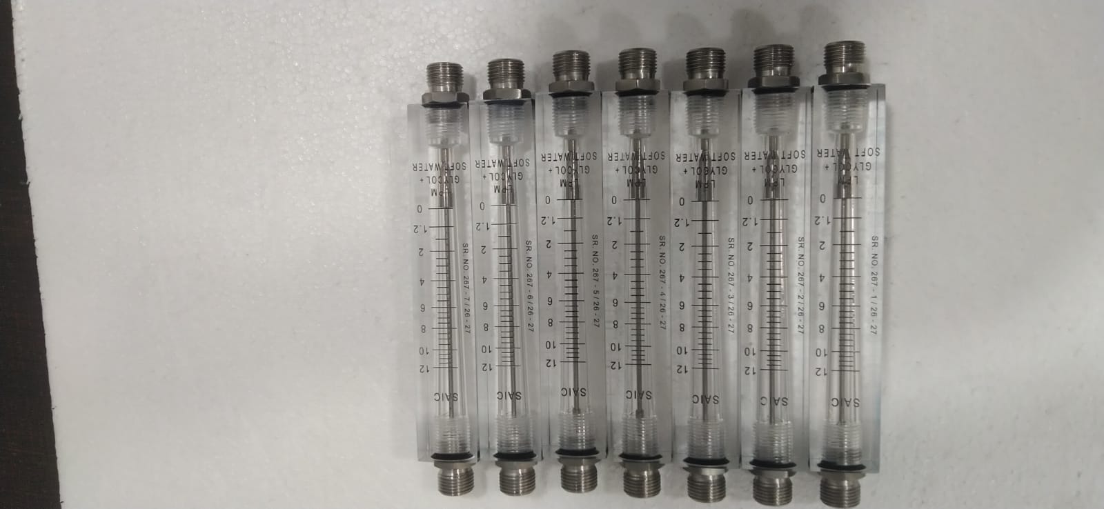 Acrylic Body Rotameter for Water + Glycol in Flow Range for 0-12 LPM